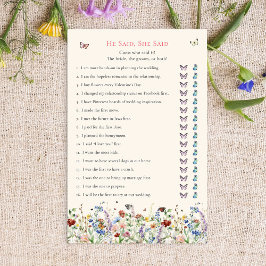 Er sagte: Sie sagte: | BOHEMISCHE WILDBLUMEN