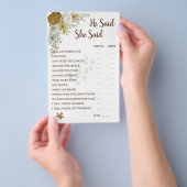 Er sagte, sie sagte Boho Autumn Brautparty Game Fa Flyer (Handgriff)