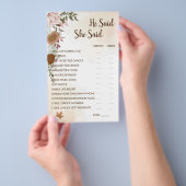 Er sagte, sie sagte Boho Herbst Brautparty Game Flyer (Handgriff)