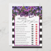 Er sagte, sie sagte, Brautparty Briom Groom Einladung (Vorderseite)