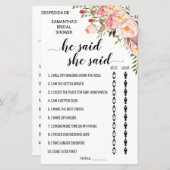 Er sagte, sie sagte Brautparty-Game (Vorne/Hinten)