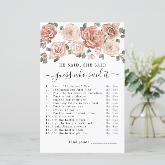Er sagte, sie sagte Brautparty Game (Stehend Vorderseite)