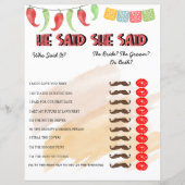 Er sagte, sie sagte | Brautparty Game (Vorderseite)