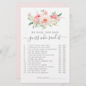 Er sagte, sie sagte Brautparty Game (Vorne/Hinten)