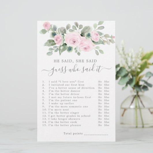 Er sagte, sie sagte Brautparty Game (Stehend Vorderseite)