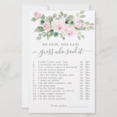 Er sagte, sie sagte Brautparty Game (Vorderseite)