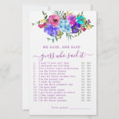 Er sagte, sie sagte Brautparty Game (Vorderseite)