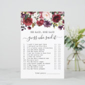 Er sagte, sie sagte Brautparty Game (Stehend Vorderseite)