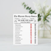 Er sagte, sie sagte Brautparty Game (Stehend Vorderseite)