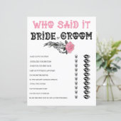 Er sagte, sie sagte | Brautparty Game (Stehend Vorderseite)