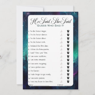 Er sagte, sie sagte Brautparty Game Einladung