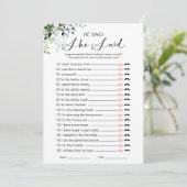 Er sagte, sie sagte Brautparty Game Einladung (Stehend Vorderseite)