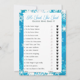 Er sagte, sie sagte Brautparty Game Einladung