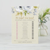 ER SAGTE, SIE SAGTE BRAUTPARTY GAME EINLADUNG (Stehend Vorderseite)