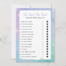 Er sagte, sie sagte Brautparty Game Einladung