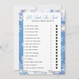 Er sagte, sie sagte Brautparty Game Einladung