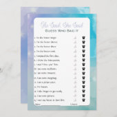 Er sagte, sie sagte Brautparty Game Einladung (Vorne/Hinten)