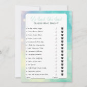 Er sagte, sie sagte Brautparty Game Einladung (Vorderseite)