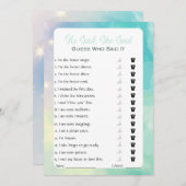 Er sagte, sie sagte Brautparty Game Einladung (Vorne/Hinten)