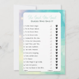 Er sagte, sie sagte Brautparty Game Einladung