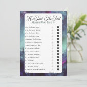 Er sagte, sie sagte Brautparty Game Einladung (Stehend Vorderseite)