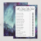 Er sagte, sie sagte Brautparty Game Einladung (Vorne/Hinten)