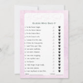 Er sagte, sie sagte Brautparty Game Einladung (Vorderseite)