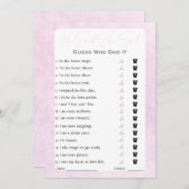 Er sagte, sie sagte Brautparty Game Einladung (Vorne/Hinten)