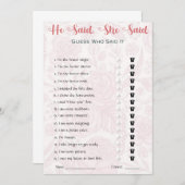 Er sagte, sie sagte Brautparty Game Einladung (Vorne/Hinten)