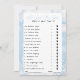 Er sagte, sie sagte Brautparty Game Einladung