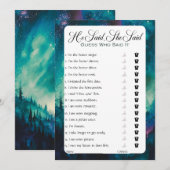 Er sagte, sie sagte Brautparty Game Einladung (Vorne/Hinten)