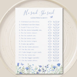 Er sagte, sie sagte Brautparty-Game-Karte Einladung