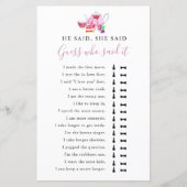 Er sagte, sie sagte Brautparty Game Tee Party (Vorderseite)