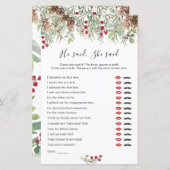 Er sagte, sie sagte Brautparty Game, Winter Pine (Vorne/Hinten)