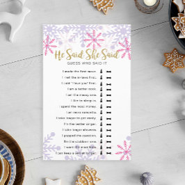 Er sagte, sie sagte, Brautparty Game Winter Snow