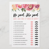 Er sagte: Sie sagte Brautparty oder Hen Party Spie (Vorne/Hinten)