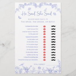 Er sagte, sie sagte Chinoiserie Brautparty Game