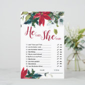 Er sagte, sie sagte Christmas Poinsettia Bridal Ga (Stehend Vorderseite)