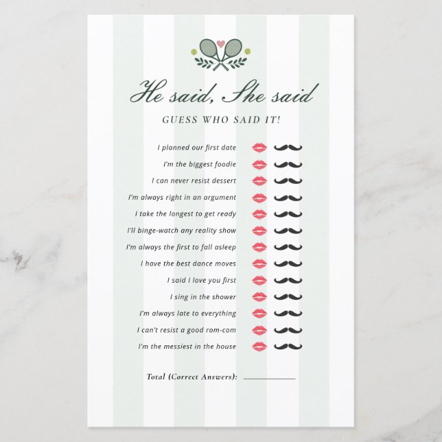 Er sagte, sie sagte, dass sie das perfekte Match B (Vorderseite)