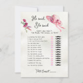 Er sagte, sie sagte Derby Pink Hat Bridal Spiel in Einladung (Vorderseite)