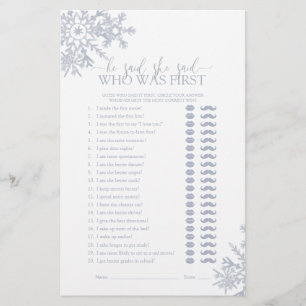 Er sagte, sie sagte, Dusty Blue Snowflake Dusche S