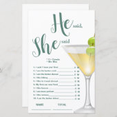 Er sagte, sie sagte Elegant Bridal Game (Vorne/Hinten)