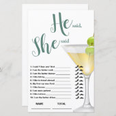 Er sagte, sie sagte Elegant Bridal Game (Vorne/Hinten)