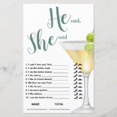 Er sagte, sie sagte Elegant Bridal Game (Vorderseite)