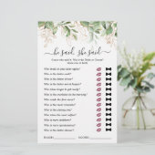 Er sagte, sie sagte Eucalyptus Brautparty Game (Stehend Vorderseite)