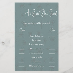 Er sagte: "Sie sagte, Game Card Flyer