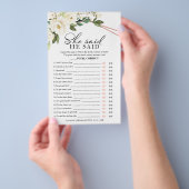 Er sagte, sie sagte Game Greenerity Brautparty Fly Flyer (Handgriff)
