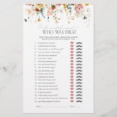 Er sagte, sie sagte, Garden Blume Brautparty Game (Vorderseite)