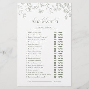 Er sagte, sie sagte Green Floral Brautparty Game