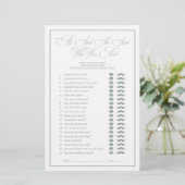 Er sagte, sie sagte Green Script Brautparty Game (Stehend Vorderseite)